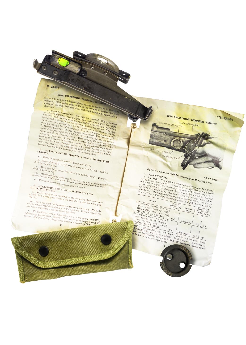 M1 Garand, Springfield & M1 Carbine Grenade Launcher Sight with