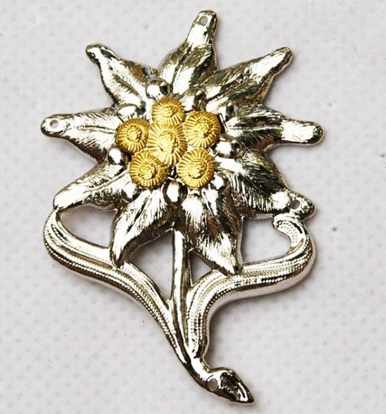 Insigne de casquette de montagne Edelweiss d'officier allemand de la s – Coin Souvenir Insigne de casquette de montagne Edelweiss d'officier allemand de la s – Coin Souvenir