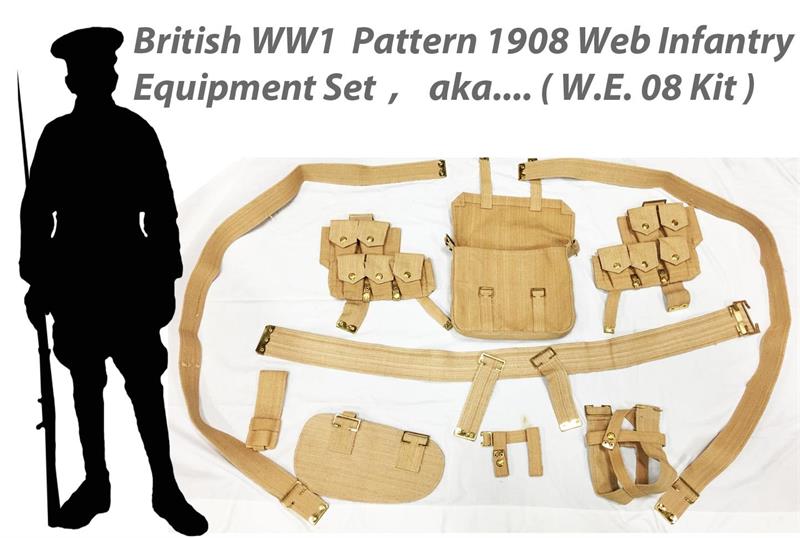 British WWI Pattern 1908 Web Infantry Equipment Set ( W.E.08