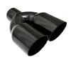 Exhaust Tip 2.50 In Inlet Dual 3.50 Dia Outlets 10.00 In Long Slant Black HT Stainless  Wesdon Exhaust Tip