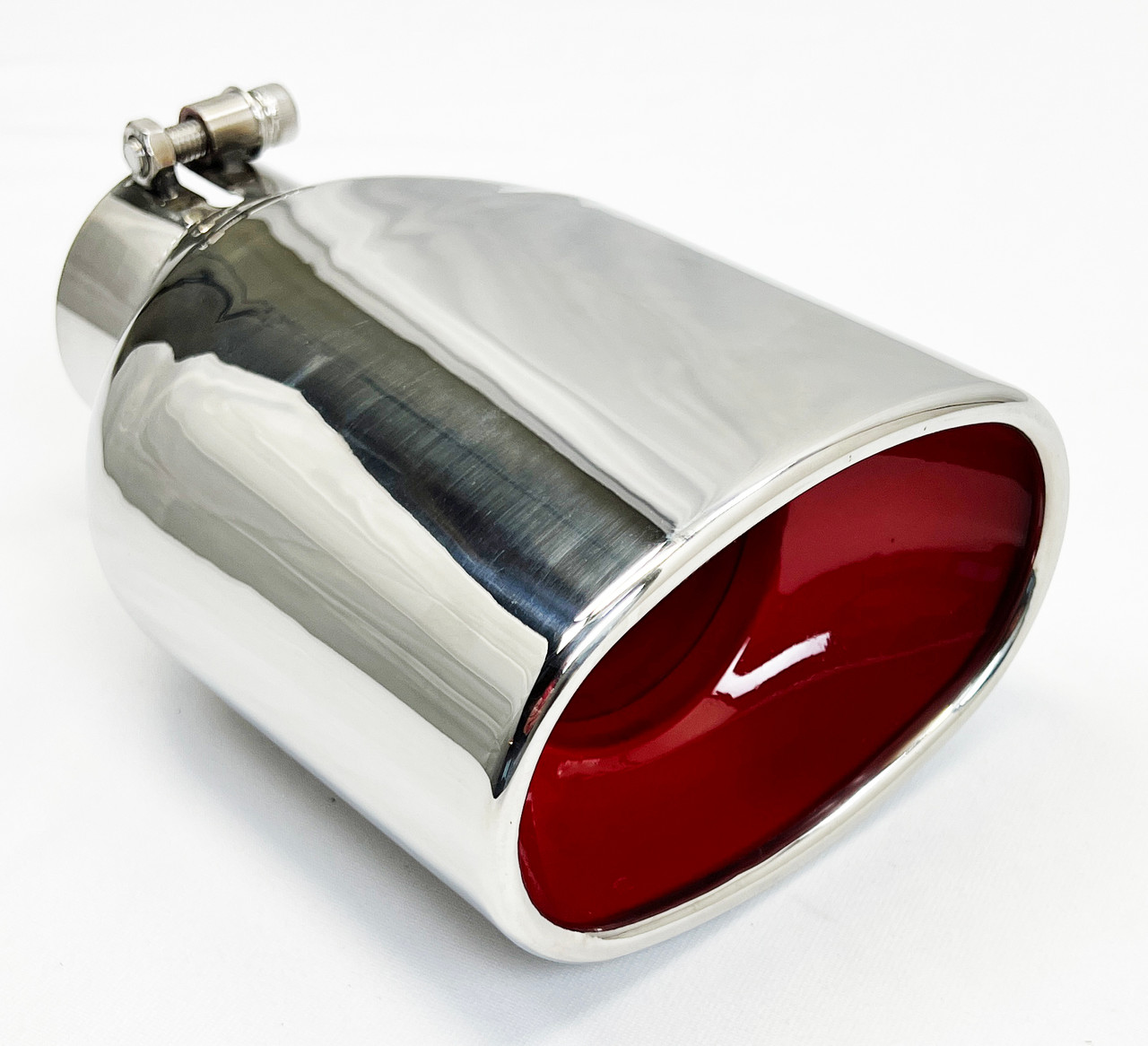 Exhaust Tip 5.50” x 3.5” OD Oval RED ID 7.50