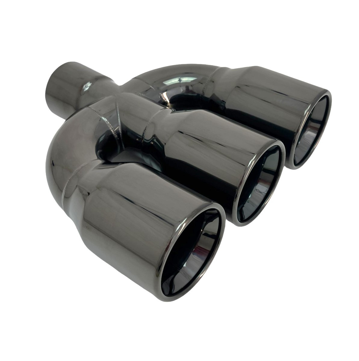 Triple Inlet Pipe Exhaust Tip Center 2.50 inlet 3.50 Triple 10.25 Long WCTP3501025-250-BC ...