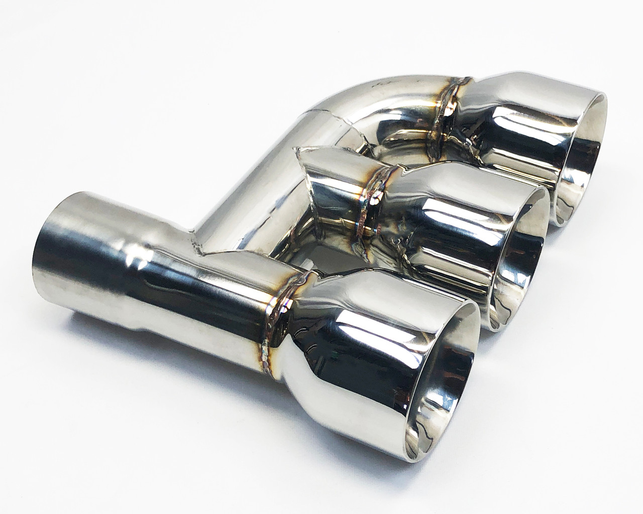Exhaust Tip Offset 2.50 inlet 3.50 Triple 9.00 Long Stainless Steel Wesdon  Exhaust Tip