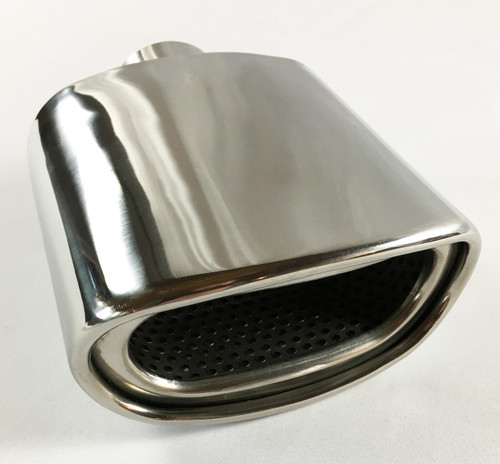 Exhaust Tip 2.25 Inlet 5.50 x 3.00 High 7.00 LG Double Wall Rolled Oval Split Resonated Stainless Steel WSR55007-225-RS-SS Wesdon Exhaust Tip