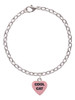 Acrylic Pink "Cool Cat / Purr Fect" Heart Charm Bracelet