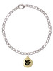 Capital Gold Tone Letter - & - Pebble Disc - Charm Bracelet