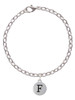 Capital Letter - F - Pebble Disc - Charm Bracelet