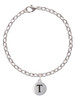 Capital Letter - T - Pebble Disc - Charm Bracelet