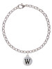 Capital Letter - W - Pebble Disc - Charm Bracelet