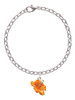 Hot Orange Hibiscus Flower Charm Bracelet
