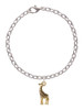 Gold Tone Brown Giraffe Charm Bracelet