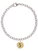 Gold Tone Disc 1/2'' Number - 5 - Charm Bracelet
