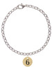 Gold Tone Disc 1/2'' Number - 6 - Charm Bracelet