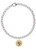 Gold Tone Disc 1/2'' Number - 9 - Charm Bracelet