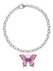 Large Hot Pink & Purple Butterfly Charm Bracelet