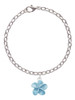 Blue Plumeria Flower Charm Bracelet