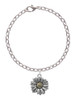 Large Two Tone Daisy Flower Charm Bracelet