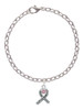 Scroll Ribbon with Pink Crystal Charm Bracelet