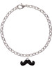 Small Black Enamel Mustache Charm Bracelet