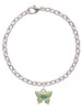 Small Lime Green & Blue Butterfly Charm Bracelet