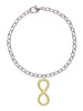 Large Gold Tone Infinity Sign Charm Bracelet