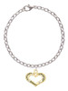 Gold Tone Heart with 3 AB Crystals - Stronger Braver Smarter Charm Bracelet