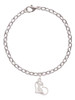 Chihuahua Silhouette Heart Charm Bracelet