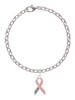 Pink Ribbon ''Help'' Charm Bracelet