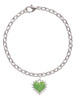 Lime Green Giraffe Print Heart Charm Bracelet