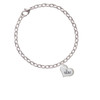 Small ''Mom'' Heart with Clear Crystal Charm Bracelet