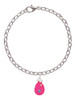 Hot Pink Easter Egg with Color Crystal Dots Charm Bracelet