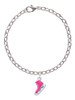 3-D Hot Pink Ice Skate Charm Bracelet