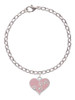 Pink Enamel Heart with Paw Prints Charm Bracelet