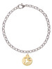 Gold Tone Hummingbird Disc Charm Bracelet