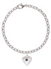 Large February - Purple Crystal Heart Charm Bracelet