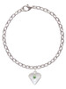 Large August - Lime Green Crystal Heart Charm Bracelet