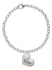 Large ''Sister'' Heart with Clear Crystal Charm Bracelet