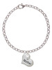 Large ''Mother'' Heart with Clear Crystal Charm Bracelet