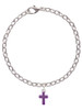 Small Purple Crystal Cross Charm Bracelet