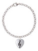 Large Clef on Guitar Pick Charm Bracelet