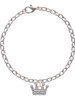 Crown with Crystals and Textured Bottom Charm Bracelet