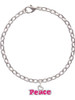 Hot Pink ''Peace'' with Heart Charm Bracelet