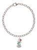 2-D Christmas Dog with Red Hat Charm Bracelet