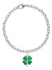Translucent Green Lucky Four Leaf Clover Charm Bracelet
