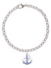 Blue Crystal Anchor Charm Bracelet