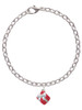 Small 3-D Red Present Box with Bow Charm Bracelet