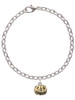 Small Gold Tone Jack O'Lantern with Stem Charm Bracelet
