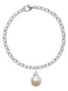 Gold Tone Ornament with White Snowflake Charm Bracelet