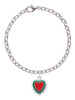 Red & Green Heart with White Ruffles Charm Bracelet