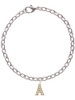 Gold Tone Small Crystal Initial - A - Charm Bracelet
